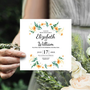 Gelbe Blumen Wildblumen Hochzeit Vorabinformation  Einladung