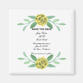 Gelbe Blumenblätterung Save the Date Magnet