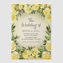 Gelbe Blumengrün Goldmedaille Glitzer Vellum Weddi