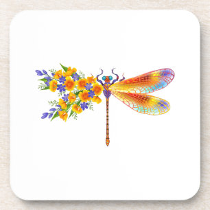 Gelbe Blumenlibelle Getränkeuntersetzer