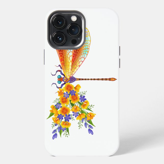 Gelbe Blumenlibelle iPhone 13 Pro Max Hülle (Rückseite)