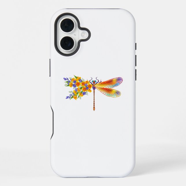 Gelbe Blumenlibelle iPhone 16 Plus Hülle (Rückseite)