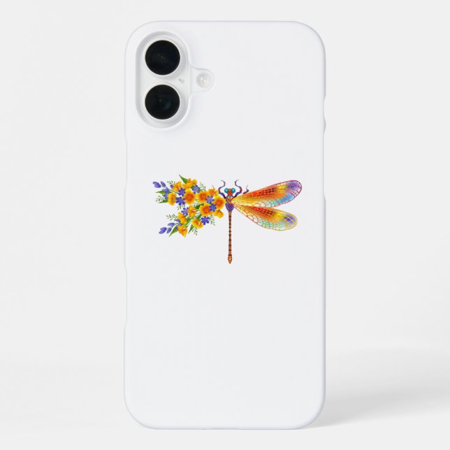 Gelbe Blumenlibelle iPhone 16 Plus Hülle (Rückseite)