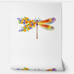 Gelbe Blumenlibelle Tapete