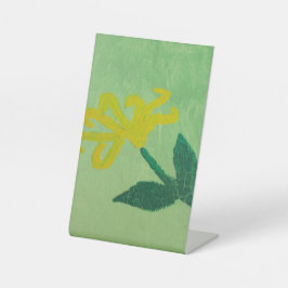 Gelbe Blumenmalerei Sockelschild