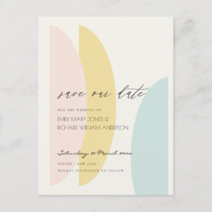 GELBE BLUSH AQUA BLUE WEDD RETTETE UNSER DATUM POSTKARTE