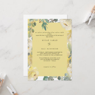 Gelbe Blüte beide Eltern Hochzeit Einladung