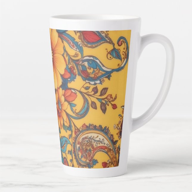 Gelbe Blüte und Paisley Milchtasse (Rechts)
