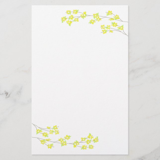 Gelbe Blüten Briefpapier (Vorderseite)