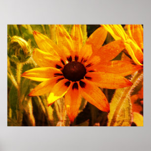 Gelbe Blüten-Foto-Wertposter-Papier Poster