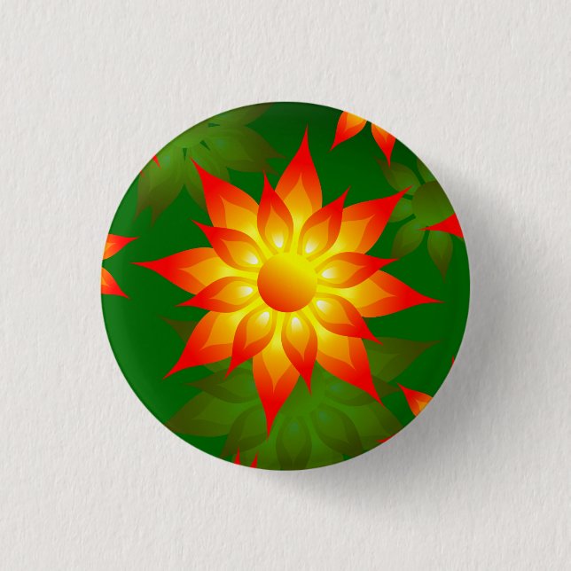 Gelbe Blüten mit grünem Hintergrund-57557 Button (Vorderseite)