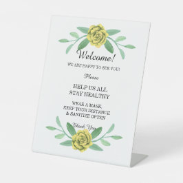 Gelbe Blütenblätterung Hochzeitssicherheit Sockelschild