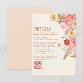 Gelbe Blütenbutter Hochzeitscode qr Begleitkarte