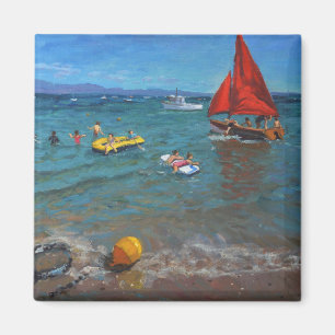 Gelbe Bojen-und Rot-Segel Abersoch Magnet