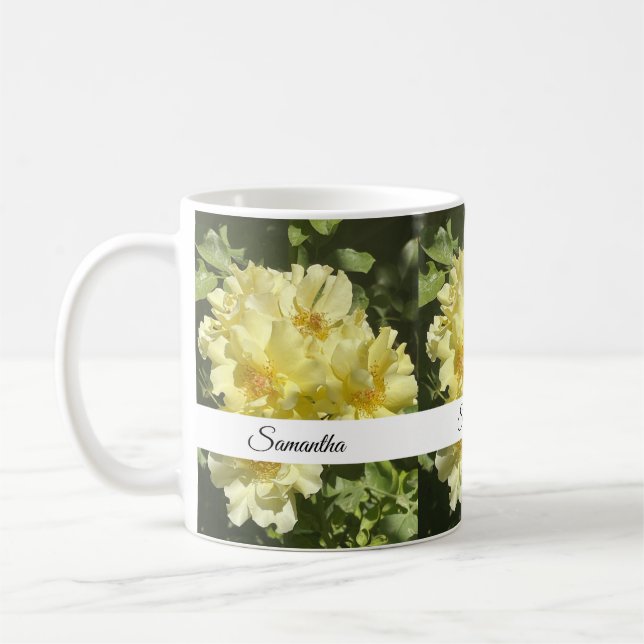Gelbe Botanische Blumen Kaffeetasse (Links)