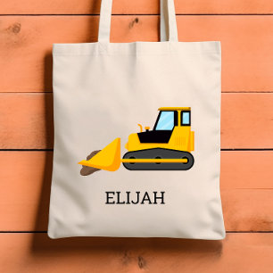 Gelbe Bulldozer Kinder Personalisierte Konstruktio Tragetasche