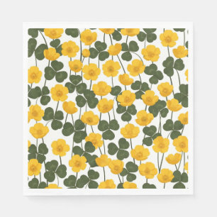 Gelbe Butterblumen-Wiesen-Frühlings-Servietten Serviette