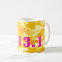 Gelbe Camouflage Hot Pink 13.1 Halbmarathon Lauf S Kaffeetasse