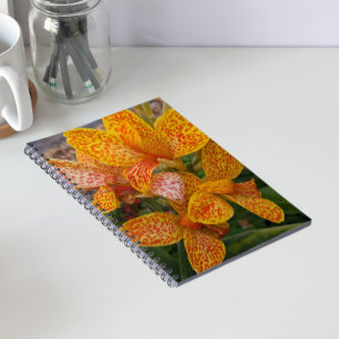 Gelbe Canna-Lilie mit roten Sprenkeln Floral Notizblock