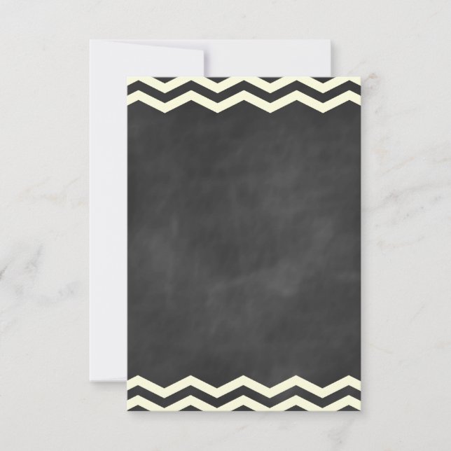 Gelbe Chevronen auf Chalkboard-UAWG RSVP Karte (Vorderseite)