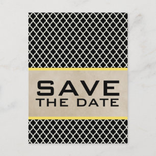 Gelbe Chic-Vierblatt-Schick Save-the-Date-Postkart Ankündigungspostkarte