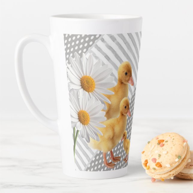 Gelbe Chicks Daisy Stripe Latte Tasse (Beispiel)