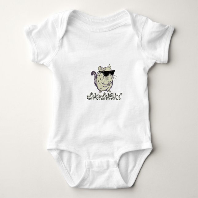Gelbe Chinchillin Chinchilla Baby Strampler (Vorderseite)