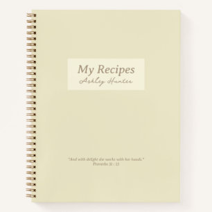 Gelbe Christliche Sprichwörter 31:3 Verse Rezept B Notizbuch