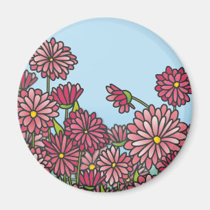 Gelbe Chrysanthemum-Blume Cork-Untersetzer Magnet