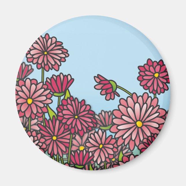 Gelbe Chrysanthemum-Blume Cork-Untersetzer Magnet (Vorne)