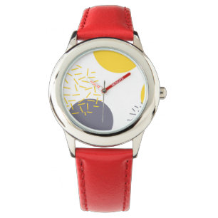 Gelbe, coole, moderne, trendige geometrische Kunst Armbanduhr