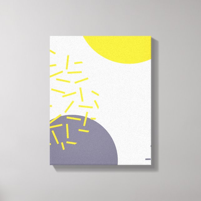 Gelbe, coole, moderne, trendige geometrische Kunst Leinwanddruck (Vorderseite)