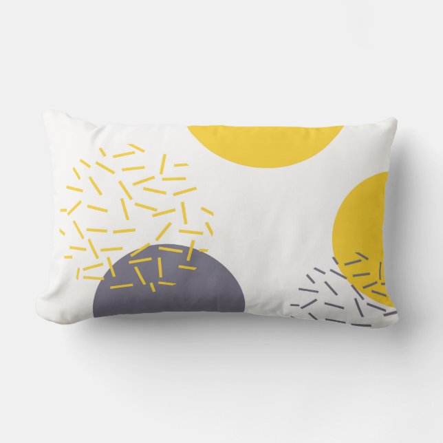 Gelbe, coole, moderne, trendige geometrische Kunst Lendenkissen (Vorderseite)