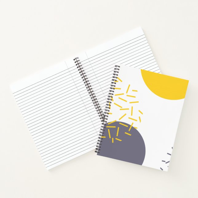 Gelbe, coole, moderne, trendige geometrische Kunst Notizbuch (Innenseite)