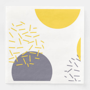 Gelbe, coole, moderne, trendige geometrische Kunst Serviette