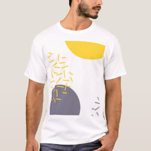 Gelbe, coole, moderne, trendige geometrische Kunst T-Shirt