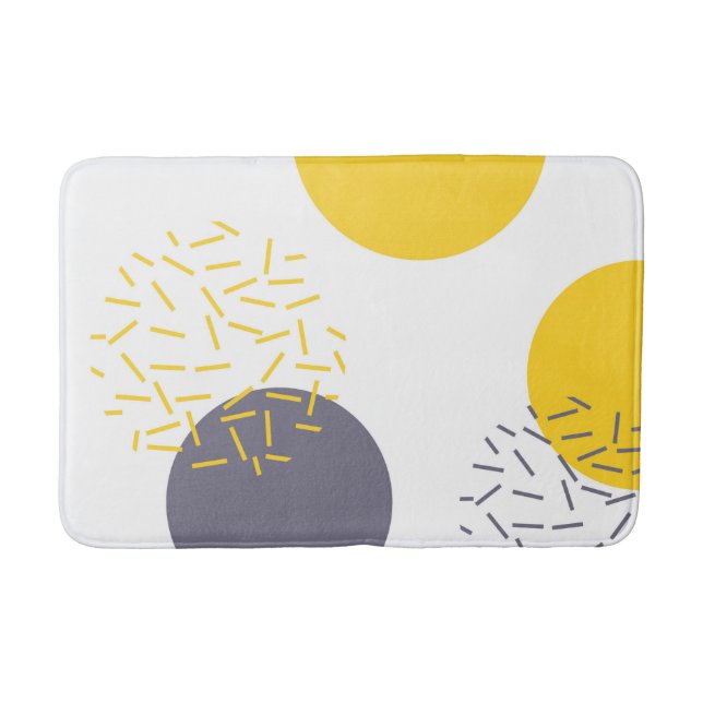 Gelbe, coole, moderne, trendy geometrische Kunst Badematte (Vorderseite)