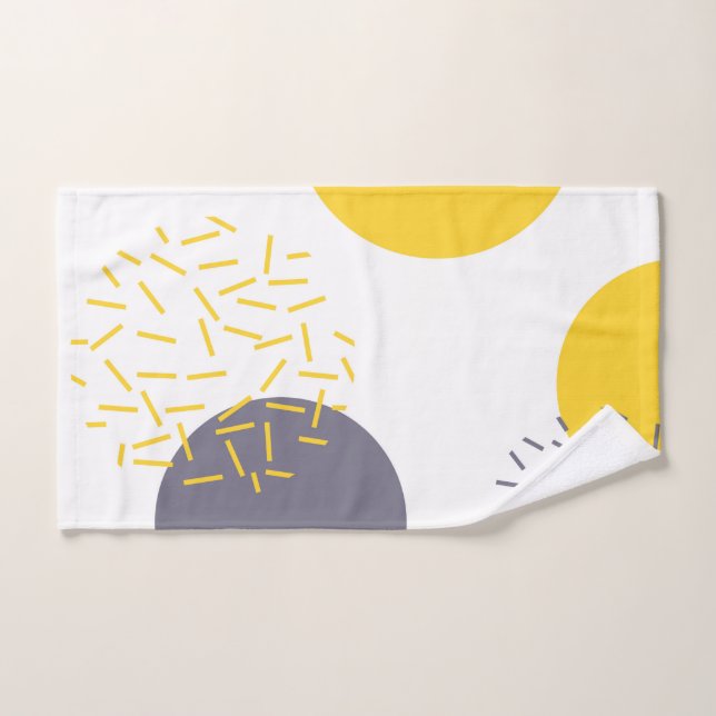 Gelbe, coole, moderne, trendy geometrische Kunst Handtuch (Handtuch)