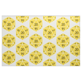 Gelbe D20-Würfel Stoff