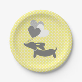 Gelbe Dackel Party Teller Balloons