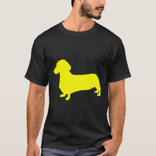 Gelbe Dackel Silhouette T-Shirt