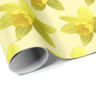 Gelbe Daffodien auf Creme Background Floral Geschenkpapier