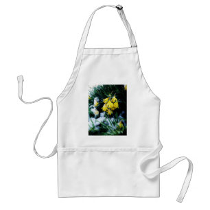 Gelbe Daffodien Blume im Schnee Schürze