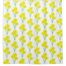 Gelbe Daffodien Frühlingsblumen Blumenstrauß Duschvorhang