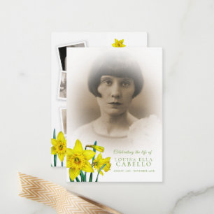 Gelbe Daffodil-Blume Fotos Gedichtkarte Mitteilungskarte