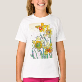 Gelbe Daffodische Aquarellkunst Giro del Malcanton T-Shirt