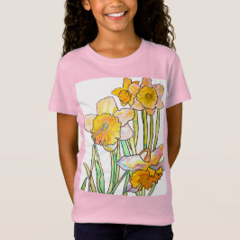 Gelbe Daffodische Aquarellkunst Giro del Malcanton T-Shirt