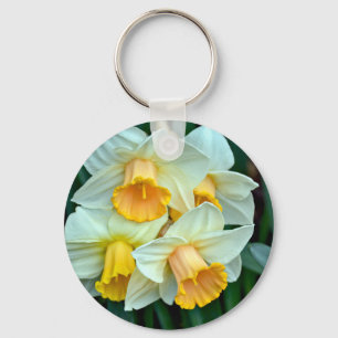 Gelbe Daffodische Blume Schlüsselanhänger