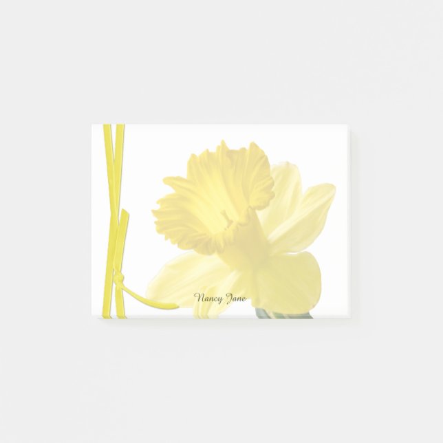 Gelbe Daffodische Blumenfotografie Post-it Klebezettel (Vorderseite)