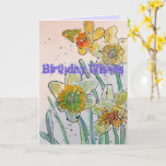 Gelbe Daffodische Frühlingssäule Blume Wasserfarbe Karte<br><div class="desc">Gelbe Daffodil Spring Blume Watercolor Art Card. Entworfen aus meinem ursprünglichen Garten Foto & Schreiben.</div>